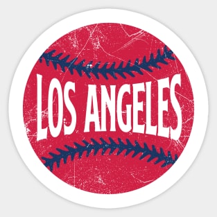 Los Angeles Retro Baseball - White Sticker